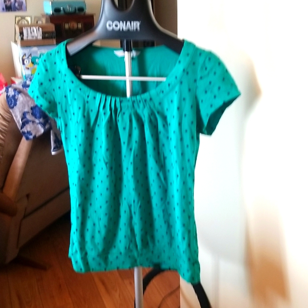 10/$10 Cleo Polka Dot Green Tee M